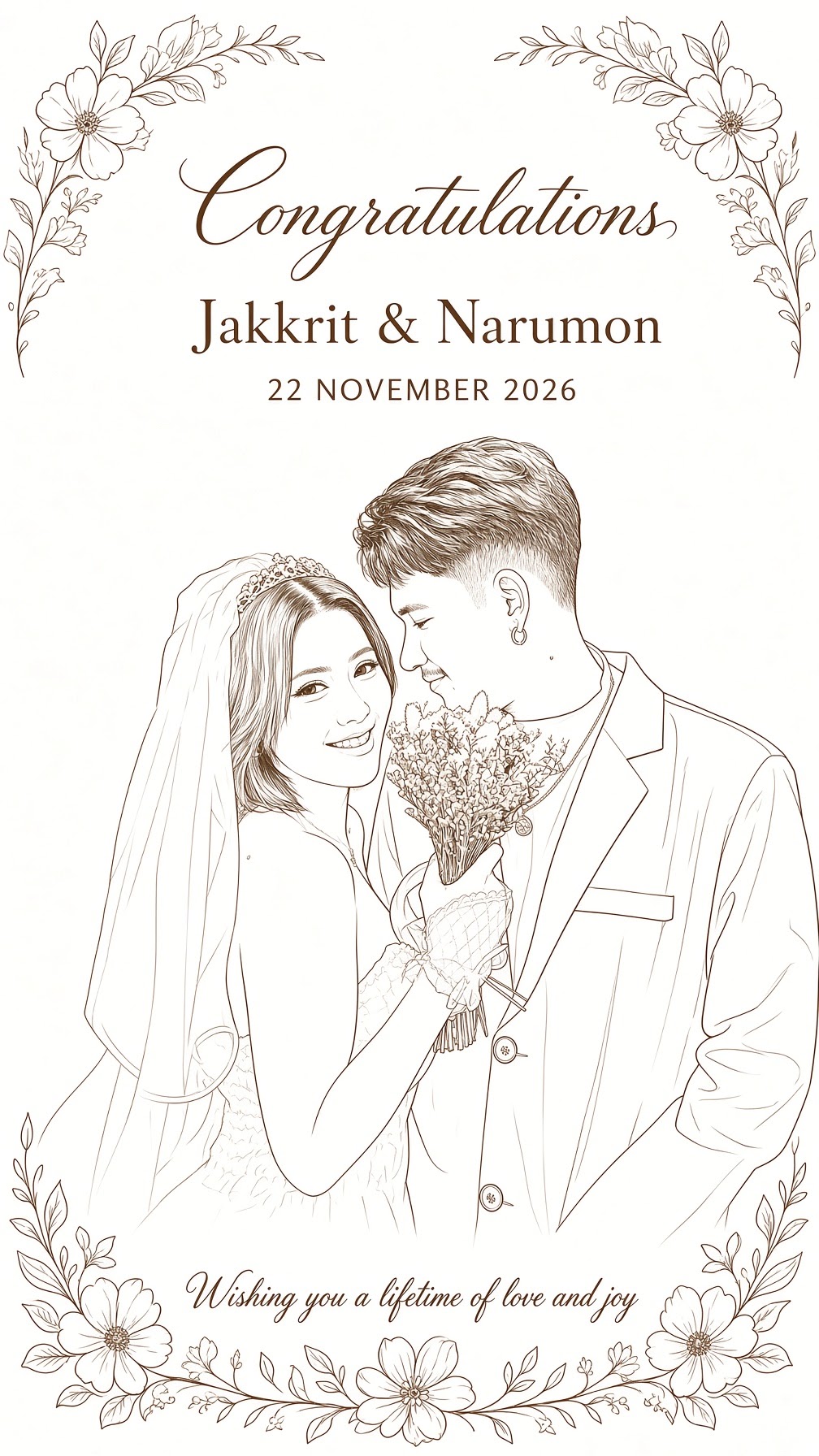 การ์ดแต่งงาน Jakkrit & Narumon